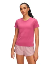 Remera deportiva Under Armour Launch Short Sleeve color fucsia, de corte clásico y tejido ligero y transpirable.