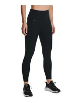 Calza deportiva Under Armour Motion Ankle Leg color azul con pretina alta, logo estampado en la cadera y bolsillo lateral.