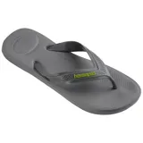 Ojotas Havaianas Top Max Comfort color gris con logo verde.