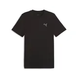 Remera de corte clásico color negro, de manga corta con logo de Puma en el pecho.