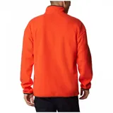 Polar Columbia de hombre con estampado geométrico en tonos azul, celeste y marrón. Tiene cuello alto, cierre de botones a presión y bolsillo con cierre en el pecho.