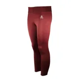 Calza deportiva marrón 7/8 de tiro alto, con cintura ancha elástica y logo de la marca en la pierna izquierda.