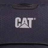 Mochila unisex Caterpillar modelo Himalayas Hiking Bac, color azul oscuro (Dark Asphalt), confeccionada en tejido ripstop de poliéster hexagonal 300D. Presenta cordón elástico delantero para almacenamiento adicional, bolsillos laterales de malla, bolsillo interior y logotipo Cat reflectante grande.