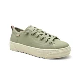 Championes Skechers Bobs Copa, color verde oliva, con capellada de lona y cuero sintético, cordones y plataforma de goma.