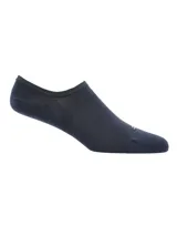 Calcetín invisible negro de bambú y spandex, con talón de silicona antideslizante y apertura especial para zapatillas.