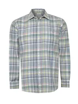 Camisa de manga larga en diseño de tartán, confeccionada en mezcla de algodón orgánico y tencel, con un práctico bolsillo de pecho.