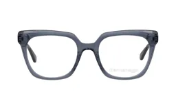 Armazón para lentes Demenego modelo 114/51, color azul translúcido, de acetato, con forma cuadrada.