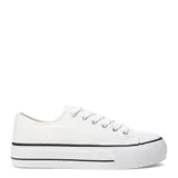 Championes urbanos color beige con plataforma.