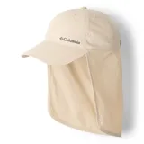 Gorro unisex color beige con protección solar UPF 50 y solapa para el cuello.