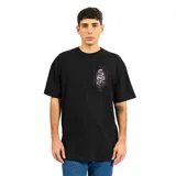 Remera negra de corte holgado con estampado de una serpiente en el pecho.