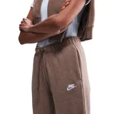 Pantalón largo Nike Club Fleece Alto-Rise de mujer, color chocolate.