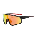 Lentes de sol unisex blancos con lentes espejadas violetas, polarizadas y con filtro UV 400.