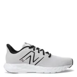 Championes New Balance 411 V3 color gris con detalles en negro y blanco, ideales para running.