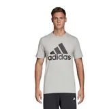 Remera de hombre en color gris claro, confeccionada en tejido de algodón suave, con logo adidas en el pecho.