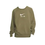Buzo deportivo color verde oliva, de cuello redondo y manga larga, con logo de Nike y texto "AIR" estampados en blanco en el frente.