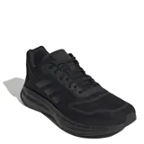 Championes Adidas Duramo 10, color negro con las tres tiras laterales en negro, ideales para running y uso diario.