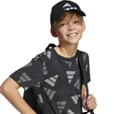 Gorro Adidas negro con logo de la marca bordado en blanco en el lateral y las tres tiras características en la visera.