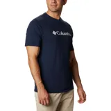 Remera de hombre Columbia de manga corta, color negro, con logo de la marca estampado en el pecho y en la manga.