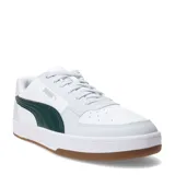 Championes urbanos Puma Caven 2.0, color blanco con detalles en verde y suela color caramelo.
