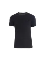 Pack de dos remeras negras de algodón con cuello redondo y mangas cortas. Presentan el logo de Calvin Klein en el pecho.