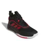 Championes de básquet Adidas Ownthegame 3.0, color negro con detalles en rojo y suela blanca.