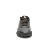 Zapatillas Caterpillar Hex + de cuero negro, con cordones y suela de goma robusta.