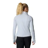 Remera deportiva Columbia negra de manga larga con medio cierre frontal y tecnología Omni-Wick para control de la humedad y neutralización de olores.