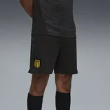 Short deportivo negro con escudo del Club Atlético Peñarol bordado en amarillo.