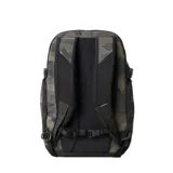 Mochila Rip Curl F-Light Posse 35L Search con estampado de camuflaje en tonos verdes y negros, logo de Rip Curl en la parte superior, múltiples bolsillos con cierre y correas ajustables.