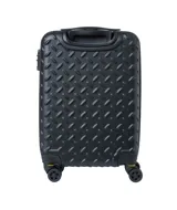 Maleta rígida de 20 pulgadas en color negro, diseñada para ofrecer resistencia, durabilidad y seguridad en el transporte, con cerradura TSA y sistema de 8 ruedas silenciosas.