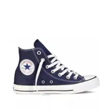 Championes Converse Chuck Taylor All Star de caña alta, color azul marino con detalles en blanco.
