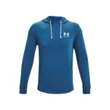 Buzo Under Armour Rival Terry de hombre, color gris jaspeado, con capucha y cordones ajustables. Logo de la marca estampado en el pecho.