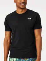 Remera gris de manga corta The North Face Wander, con logo estampado en el pecho.
