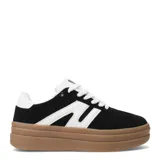 Championes urbanos color beige con plataforma marrón.