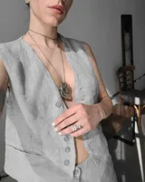 Anillo de plata 925 con diseño de coral de mar. Diseño abierto y ajustable. Hecho a mano.