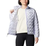 Campera Columbia Delta Ridge II color verde oliva, con cierre frontal, cuello alto y bolsillos laterales con cierre. Cuenta con tecnología Omni-Heat de revestimiento térmico reflectante, HeatSeal, Omni-Shield y plumón certificado por RDS.