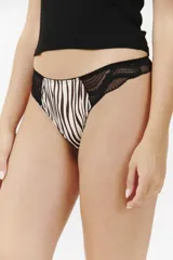 Colaless de microfibra con estampado de cebra, con fundillo de algodón.