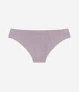 Bombacha de bikini celeste con textura acanalada y laterales de grosor medio.