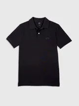 Chomba blanca de piqué, con cuello clásico, tapeta de dos botones y logo de Gap bordado en el pecho. Corte recto y mangas cortas.