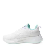 Championes acordonados de mujer, marca Push, modelo ISIE, color blanco con detalles en lila y celeste.