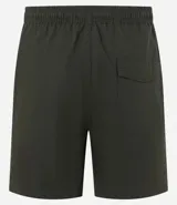 Bermuda verde claro texturizada, con cintura elástica ajustable con cordón, bolsillos laterales y traseros.