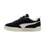 Championes urbanos Puma Park Lifestyle Raw, color negro con detalles en blanco. Capellada sintética resistente, plantilla SoftFoam+ con talón acolchado y suela de goma.