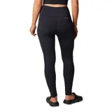 Calza deportiva negra de tiro alto, confeccionada en poliéster reciclado y elastano, con tecnología Omni-Wick™ y bolsillo lateral en la pierna.