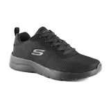 Championes Skechers Dynamight 2.0 Power Plunge, color negro, con cordones y capellada de malla y material sintético. Cuenta con plantilla Skechers Memory Foam y suela flexible con amortiguación.