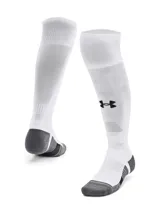 Medias deportivas Under Armour Magnetico unisex, largas hasta la rodilla, color blanco con logo negro.