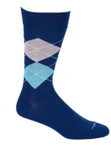 Pack de tres pares de calcetines de algodón con diseños de rombos en diferentes colores.