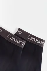 Pack de dos boxers negros con cintura elástica gris con la marca Carouon en blanco.
