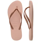 Ojotas Havaianas Slim color blanco con tiras finas.