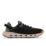 Zapatillas Columbia Drainmaker XTR para hombre, color negro con detalles en verde y suela beige. Diseño sin cordones, con capellada de malla de secado rápido, entresuela ligera con puertos de drenaje y suela de goma con micro ranuras para mayor tracción.
