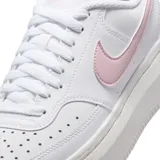 Championes Nike Court Vision Alta de mujer, color blanco con detalles en rosa.